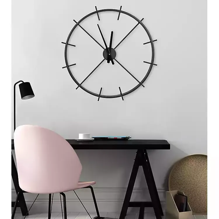Kirklands Home Isaac Black Modern Wall Clock