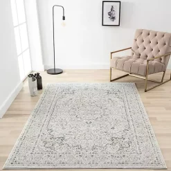 Kirklands Home Isabella Gray and Ivory Area Rug, 4x6 Sale