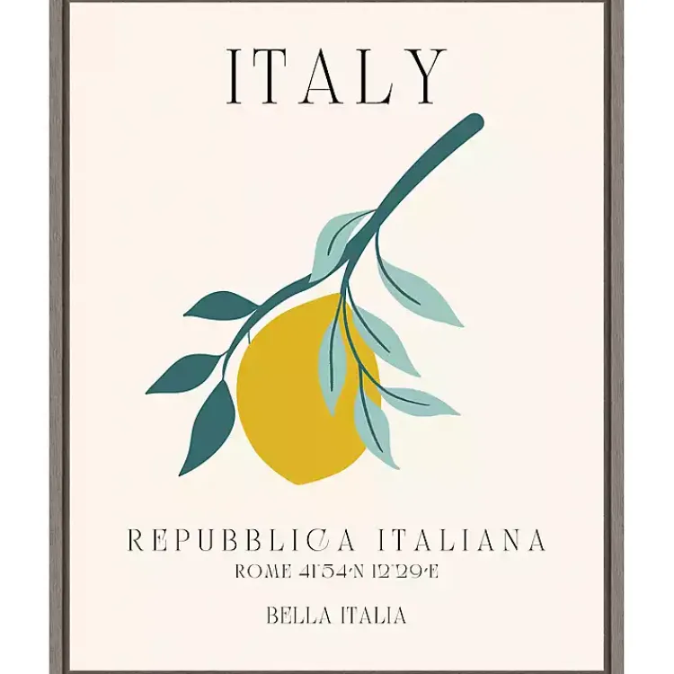 Kirklands Home Italy Lemon Poster Framed Canvas Art Print Discount