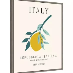 Kirklands Home Italy Lemon Poster Framed Canvas Art Print Discount