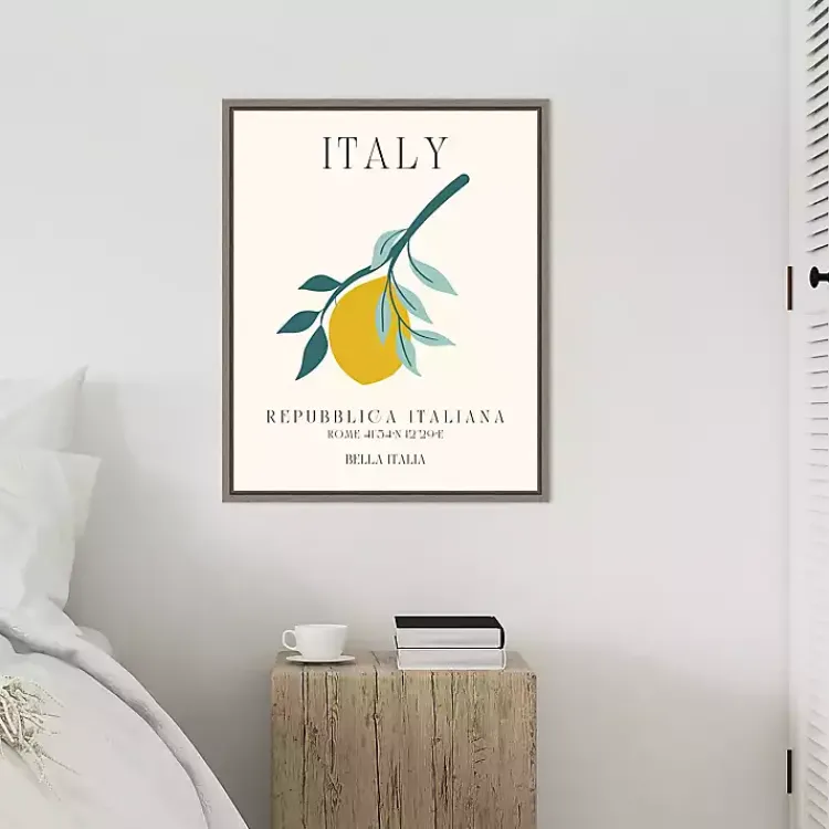 Kirklands Home Italy Lemon Poster Framed Canvas Art Print Discount