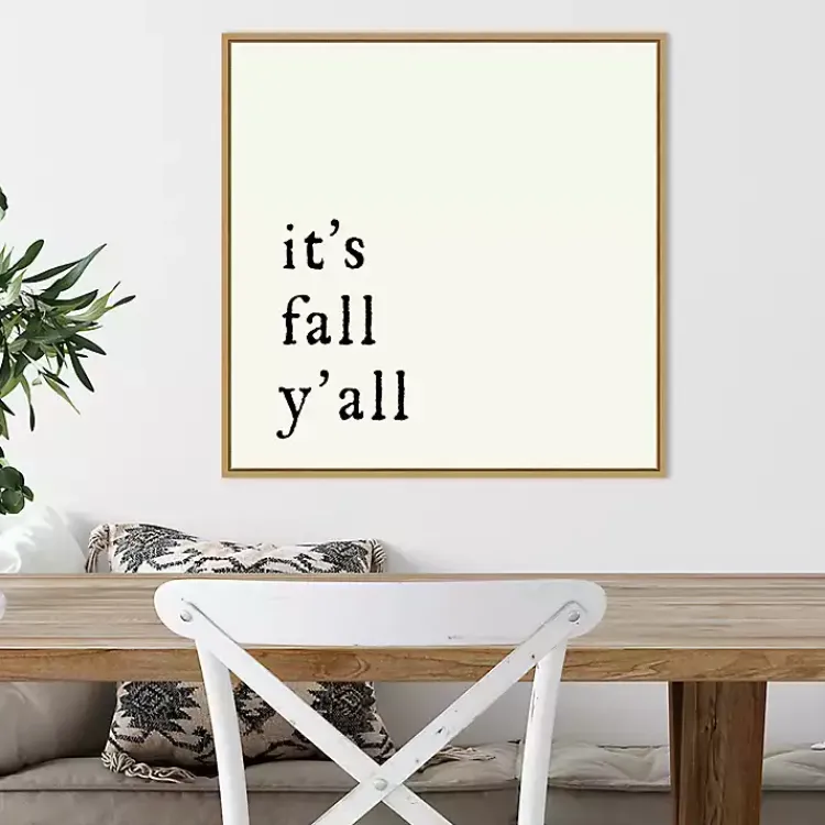 Fall>Kirklands Home It's Fall Ya'll Poem Framed Wall Art