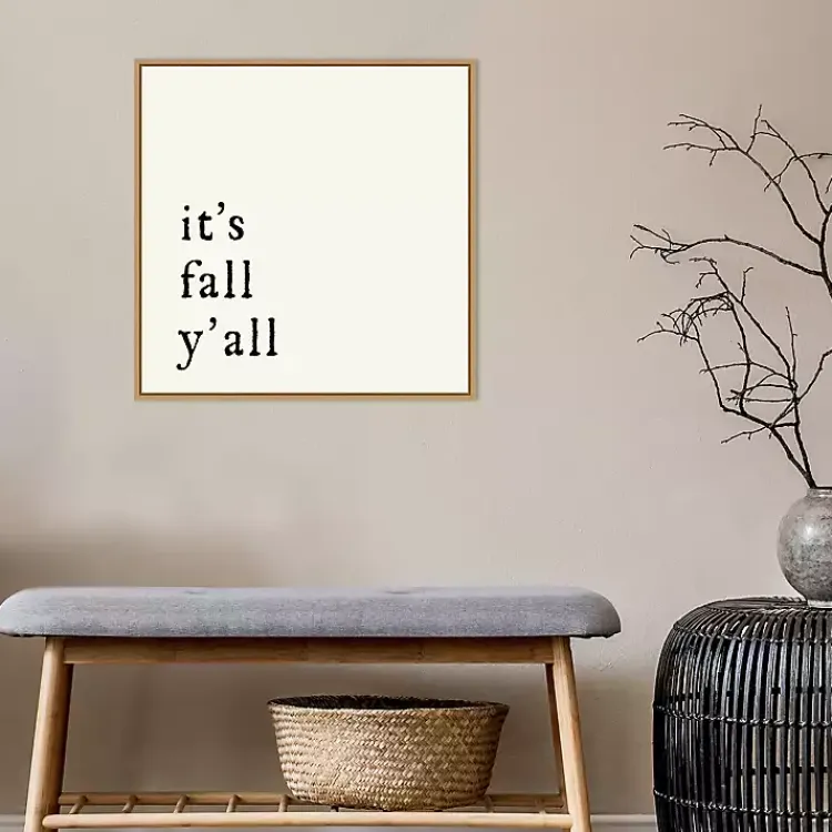 Fall>Kirklands Home It's Fall Ya'll Poem Framed Wall Art
