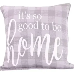 Pillows>Kirklands Home It's Good to Be Home Plaid Pillow Gray