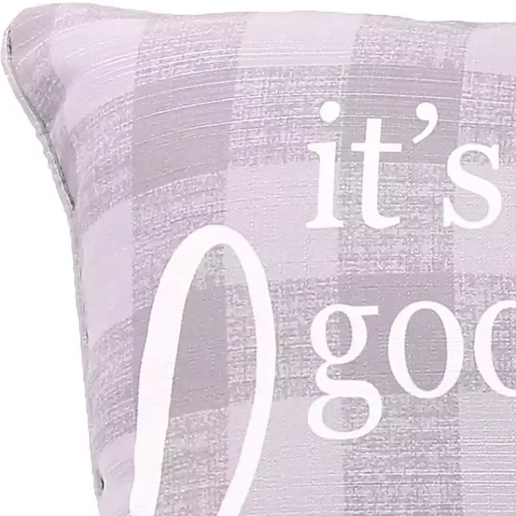 Pillows>Kirklands Home It's Good to Be Home Plaid Pillow Gray