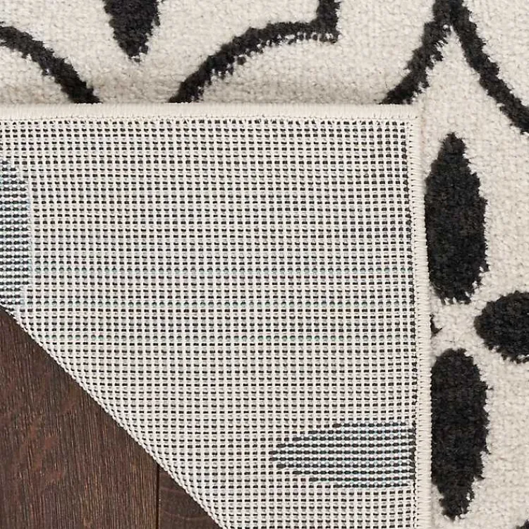 Kirklands Home Ivory & Black Quatrefoil Indoor/Outdoor Rug, 5x7 Sale