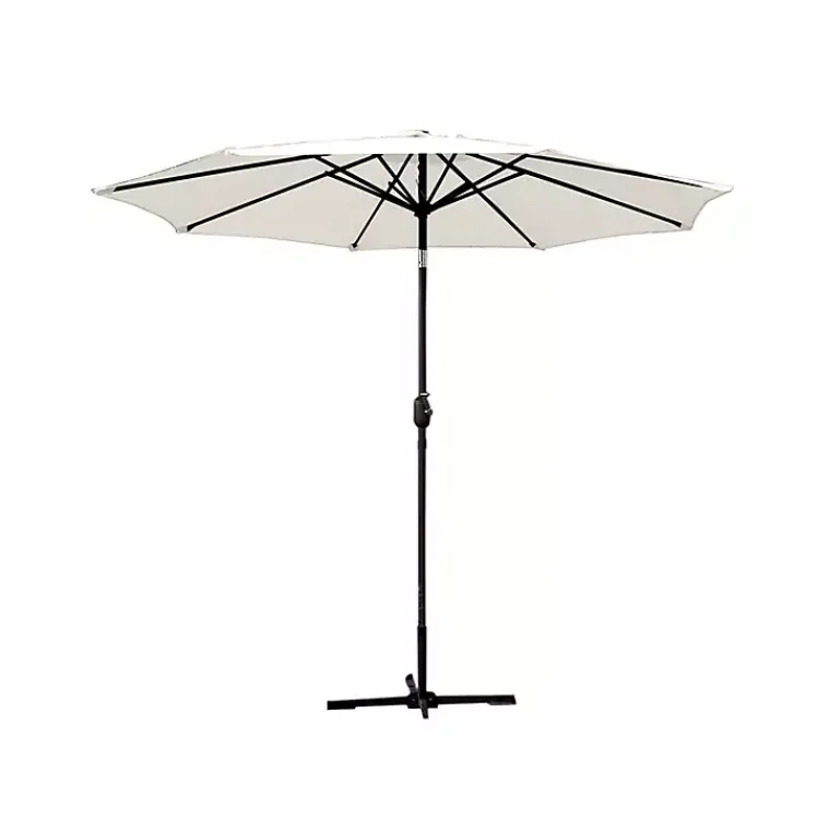 Kirklands Home 9 ft. Hand Crank Tilt Umbrella Ivory Sale