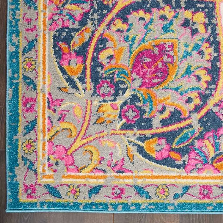 Kirklands Home Ivory & Multi Floral Medallion Area Rug, 6x9 Clearance