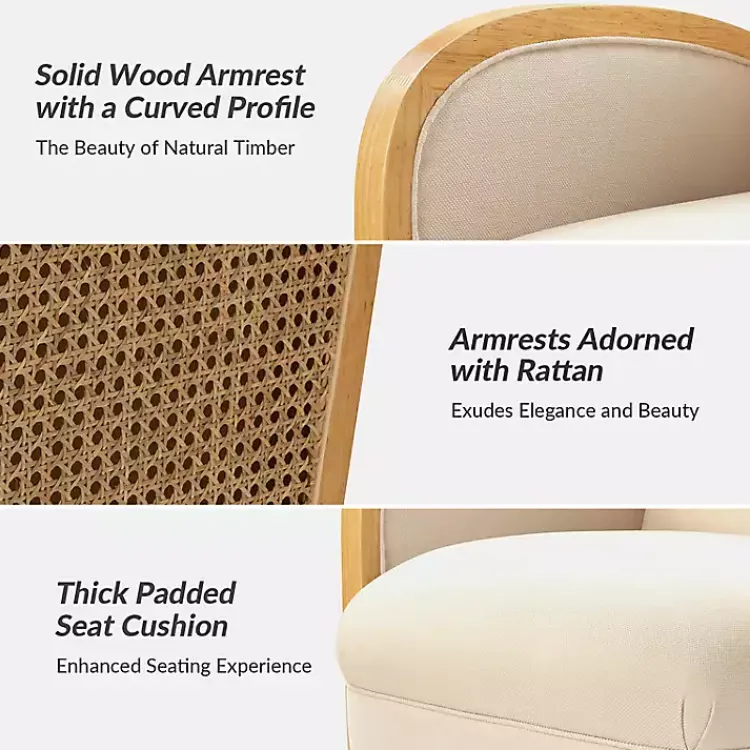 Kirklands Home & Natural Rattan Swivel Accent Chair Ivory Online