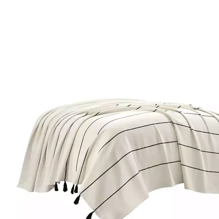Kirklands Home and Black Striped King Coverlet Ivory Best