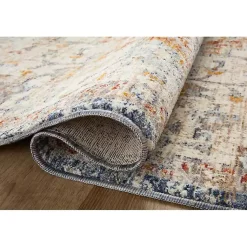 Kirklands Home Ivory and Blue Bergamo Area Rug, 6x9