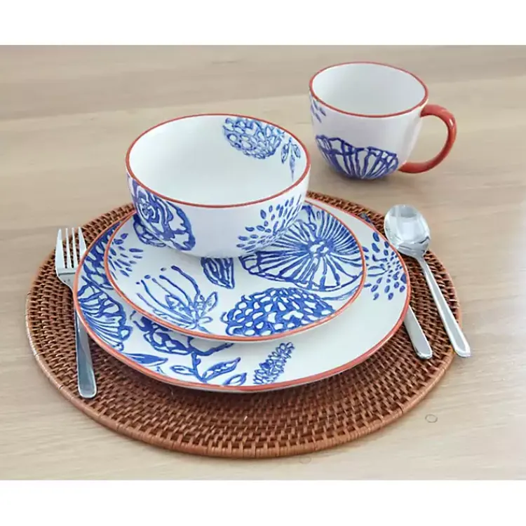 Kirklands Home Ivory and Blue Floral 16-pc. Dinnerware Set Discount