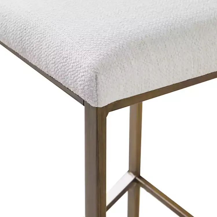 Kirklands Home Ivory and Gold Backless Counter Stool White Clearance