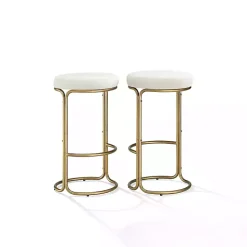Kirklands Home and Gold Carson Counter Stools, Set of 2 Ivory
