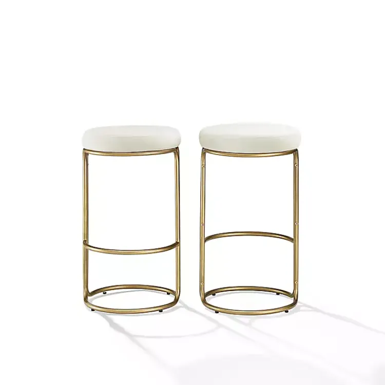 Kirklands Home and Gold Carson Counter Stools, Set of 2 Ivory