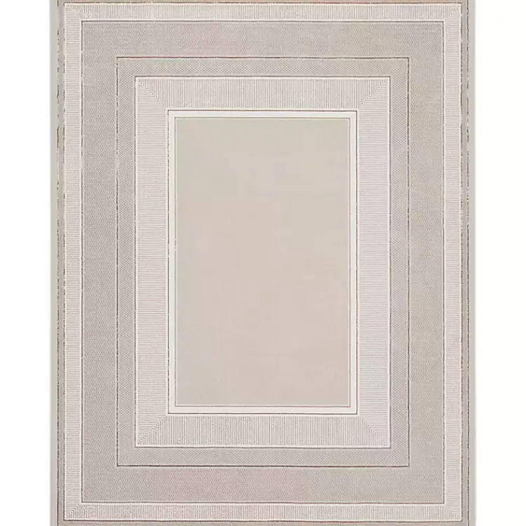 Kirklands Home Ivory and Gold Modern Glam Area Rug, 7x9 New