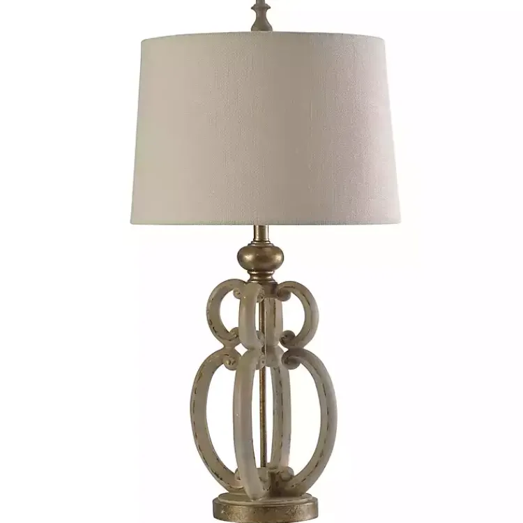 Kirklands Home and Gold Sculpture Table Lamp Ivory