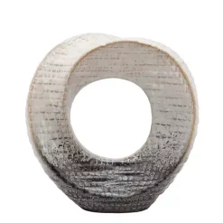 Statues & Figurines>Kirklands Home Ivory and Gray Ceramic Ring Sculpture