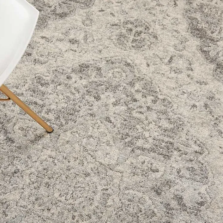 Kirklands Home Ivory and Gray Oushak Medallion Area Rug, 6x9 Clearance