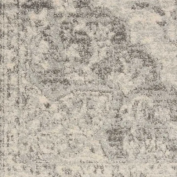 Kirklands Home Ivory and Gray Oushak Medallion Area Rug, 7x10