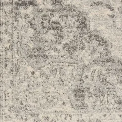 Kirklands Home Ivory and Gray Oushak Medallion Area Rug, 8x10 New
