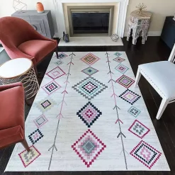 Kirklands Home and Multicolor Aztec Area Rug, 8x10 Ivory Online