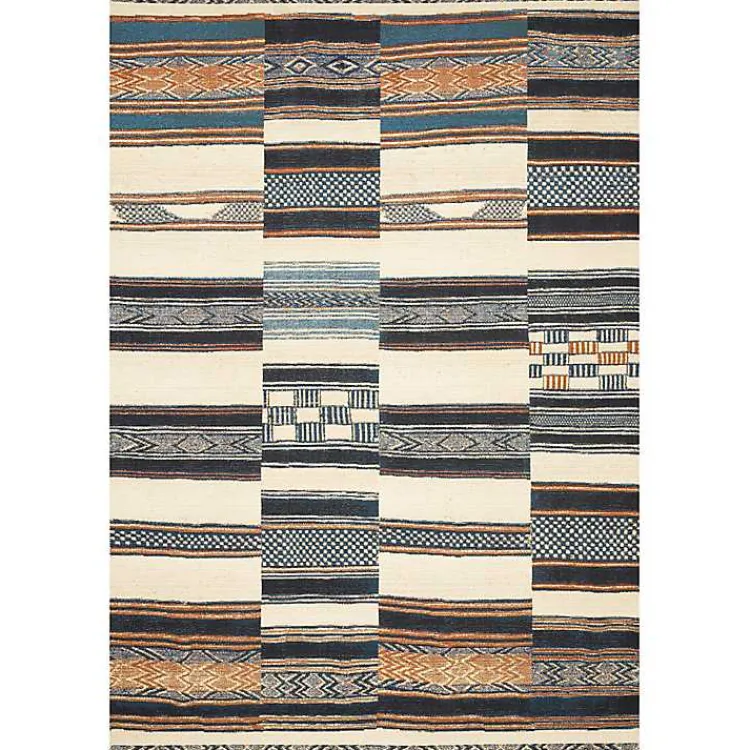 Kirklands Home Ivory and colored Tribal Outdoor Rug, 5x7 Multi Hot