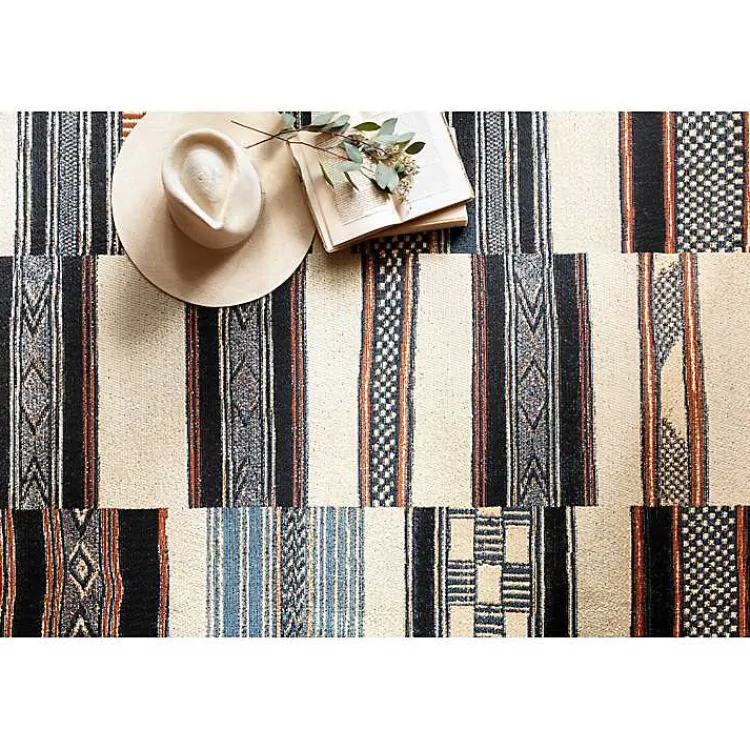 Kirklands Home Ivory and colored Tribal Outdoor Rug, 5x7 Multi Hot
