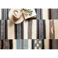 Kirklands Home Ivory and colored Tribal Outdoor Rug, 7x11 Multi New