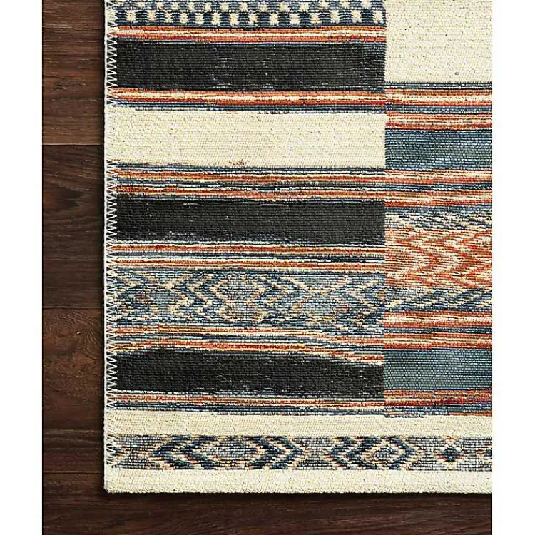 Kirklands Home Ivory and colored Tribal Outdoor Rug, 7x11 Multi New