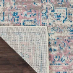 Kirklands Home Ivory and Pink Central Medallion Area Rug, 7x9 New