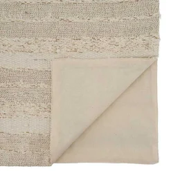 Kirklands Home Ivory and Sand Textured Stripe Table Runner Clearance