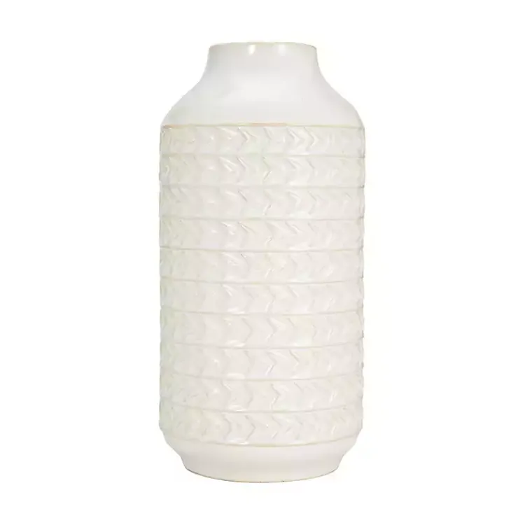 Vases>Kirklands Home Ivory Aztec Vase, 13in White