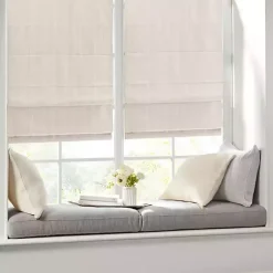 Kirklands Home Basketweave Cordless Roman Shade, 27 in. Ivory Clearance
