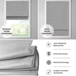 Kirklands Home Basketweave Cordless Roman Shade, 27 in. Ivory Clearance