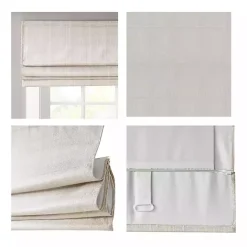 Kirklands Home Basketweave Cordless Roman Shade, 27 in. Ivory Clearance