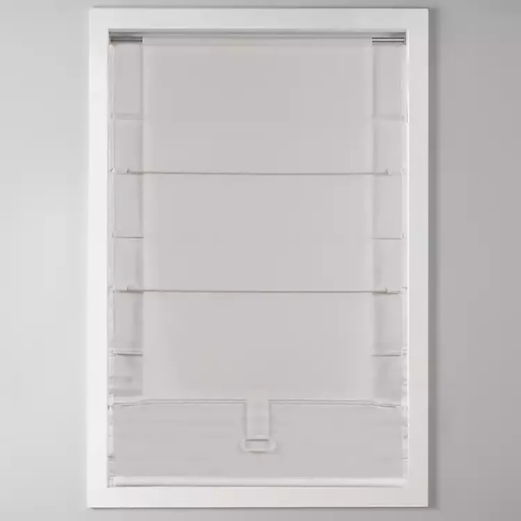 Kirklands Home Basketweave Cordless Roman Shade, 31 in. Ivory Clearance