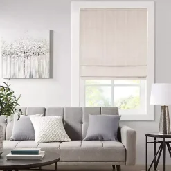 Kirklands Home Basketweave Cordless Roman Shade, 33 in. Ivory Clearance