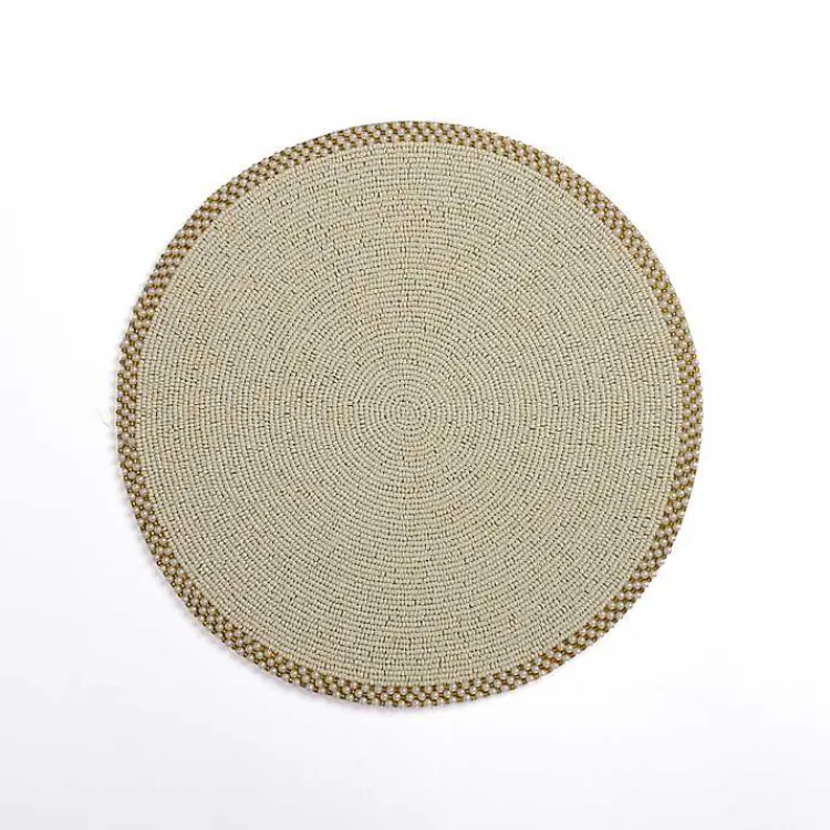 Kirklands Home Beaded Christmas Placemat Ivory Online