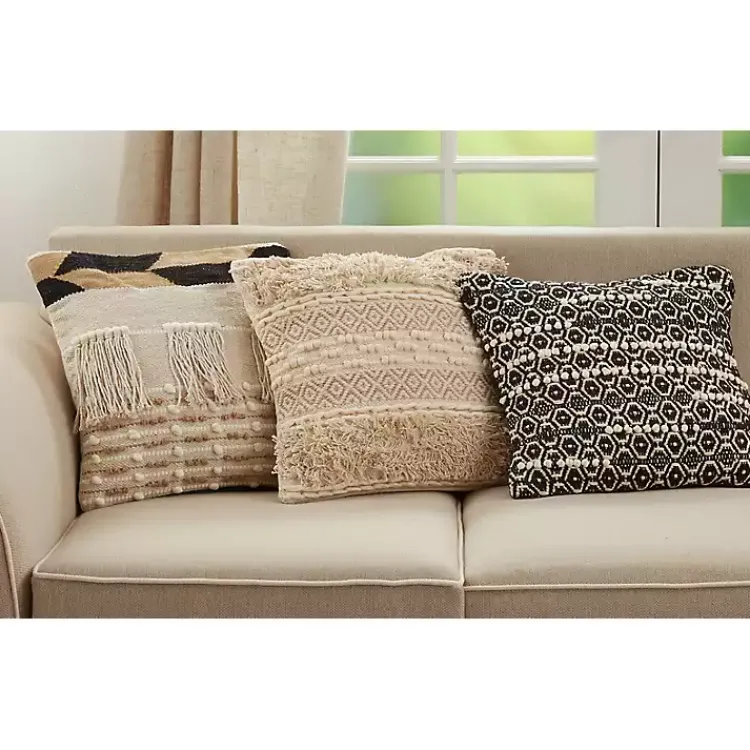 Pillows>Kirklands Home Ivory Boho Fringe Jute Pillow