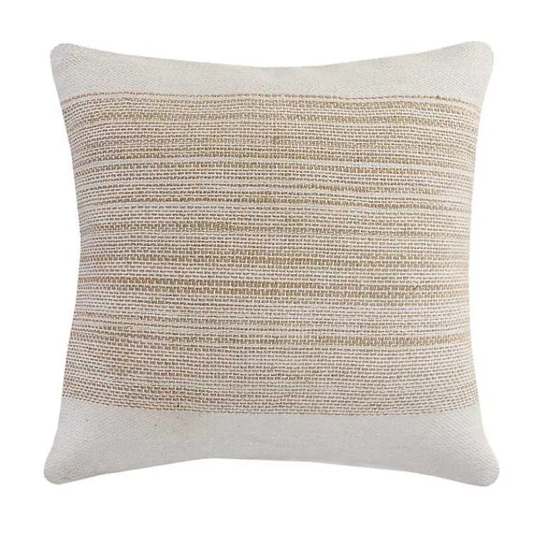 Pillows>Kirklands Home Ivory Border Natural Close Woven Jute Pillow