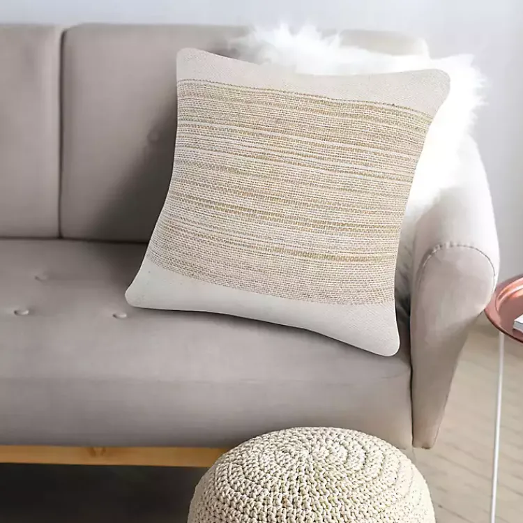 Pillows>Kirklands Home Ivory Border Natural Close Woven Jute Pillow