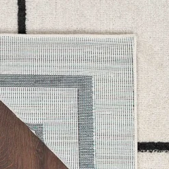 Kirklands Home Bordered Indoor/Outdoor Area Rug, 6x9 Ivory New