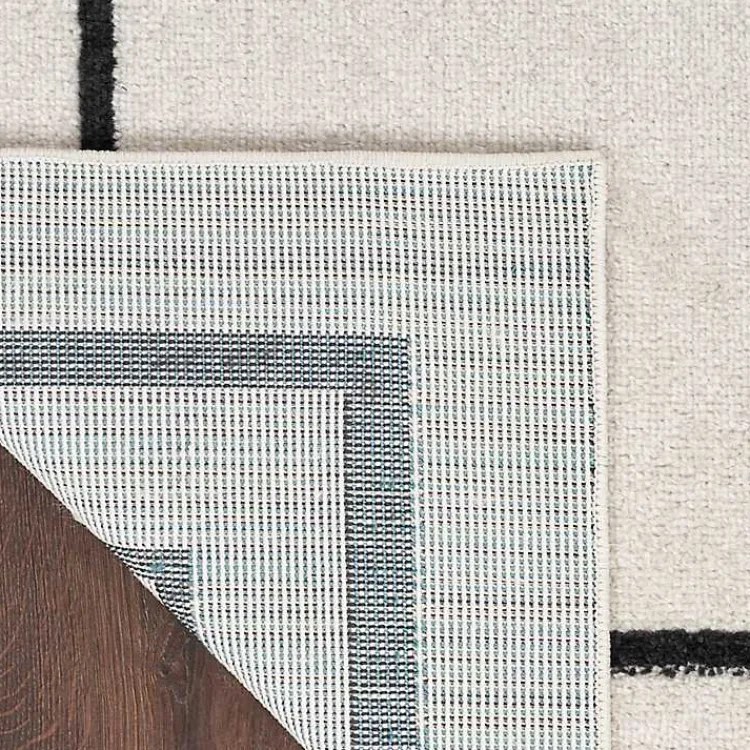 Kirklands Home Bordered Indoor/Outdoor Area Rug, 6x9 Ivory New