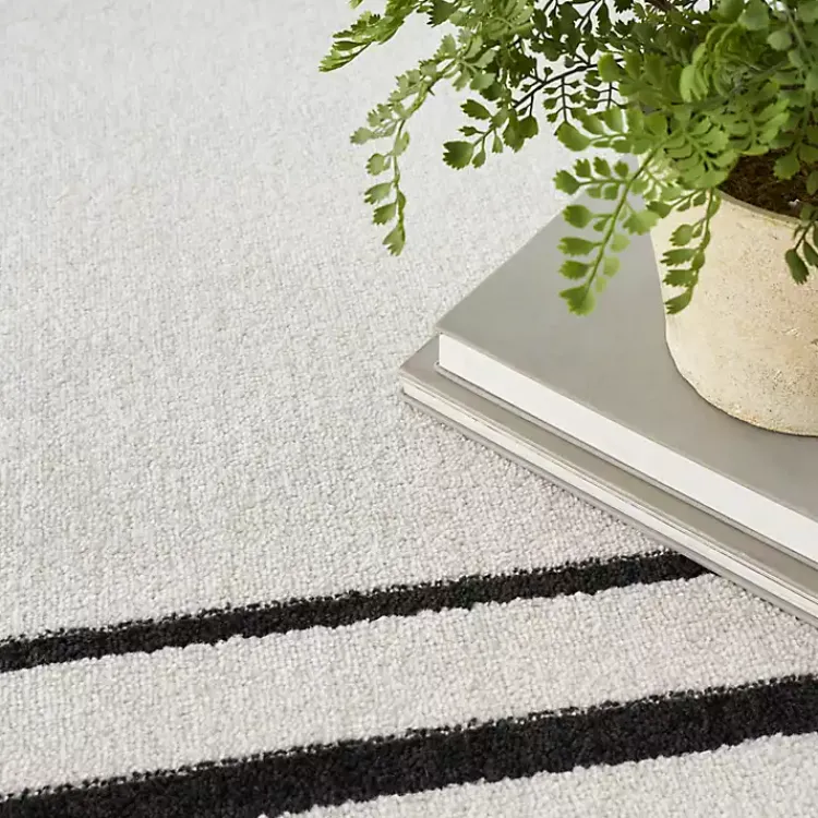 Kirklands Home Bordered Indoor/Outdoor Area Rug, 6x9 Ivory New
