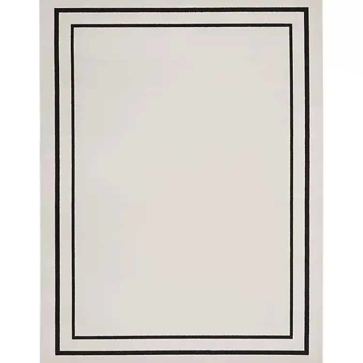 Kirklands Home Bordered Indoor/Outdoor Area Rug, 8x10 Ivory Best