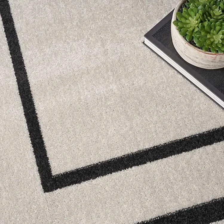 Kirklands Home Bordered Indoor/Outdoor Area Rug, 8x10 Ivory Best