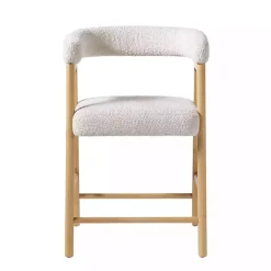 Kirklands Home Boucle Curved Back Ezra Counter Stool Ivory Hot