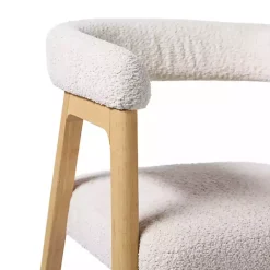 Kirklands Home Boucle Curved Ezra Dining Chairs, Set of 2 Ivory Best