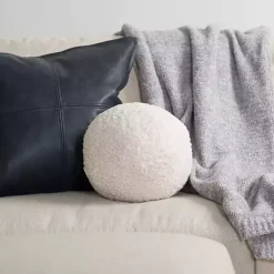 Pillows>Kirklands Home Boucle Sphere Pillow Ivory